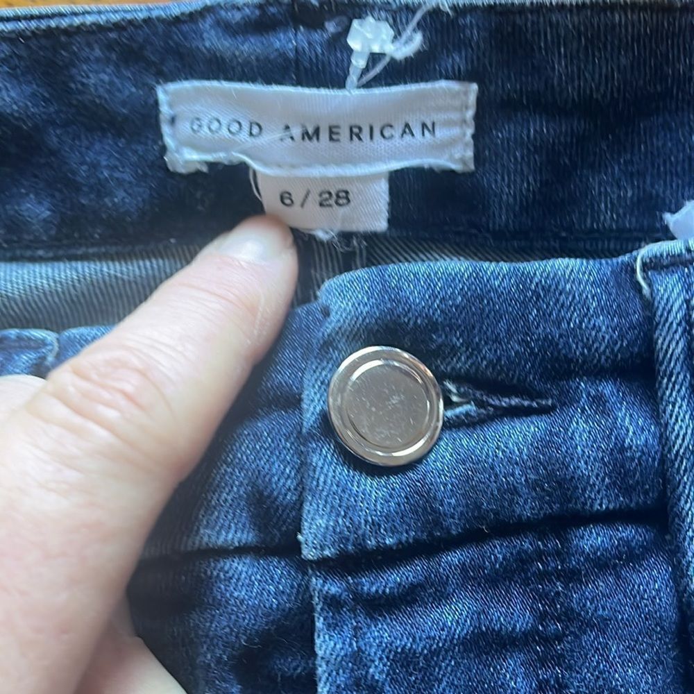 EXCELLENT CONDITION WOMEN’S 6/28 GOOD AMERICAN HI-WAIST RAW HEM SKINNY JEANS - Picture 3 of 9